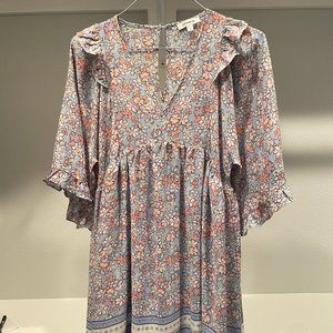 Blue Print Baby Doll Dress